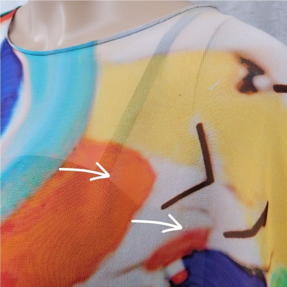 Abstract Print Lightweight Poncho - Multicolor - Picture 13 of 13